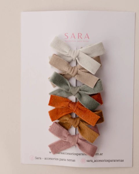 SET DE MOÑOS MINI MINI PIA EN TONOS TIERRA