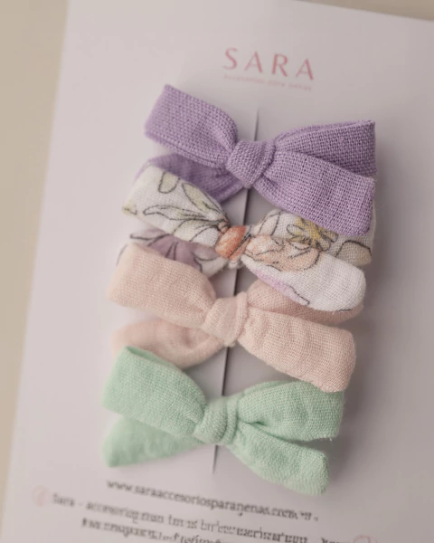 SET DE MOÑOS MINI SOFIA EN TONOS LILAS - comprar online