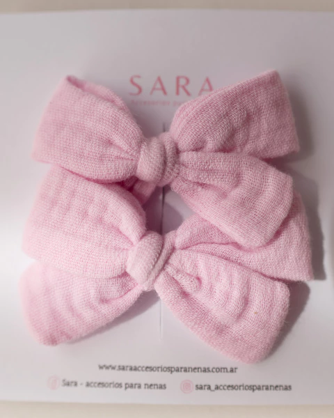 PAR MOÑOS MINI ROSARIO ROSA OSCURO