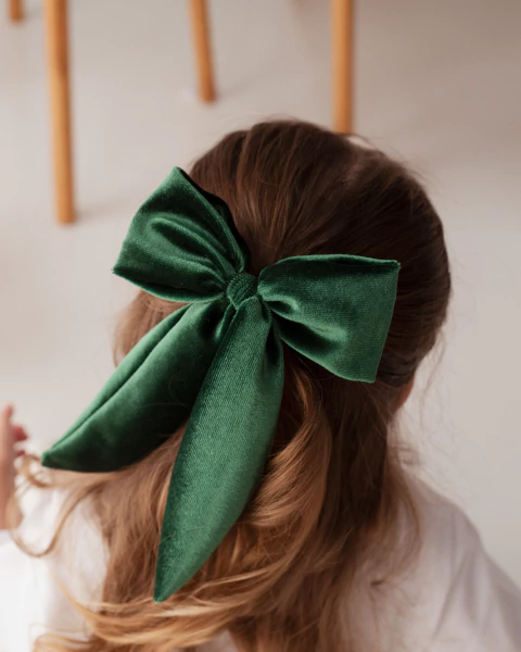 MOÑO MARGOT DE TERCIOPELO VERDE INGLES - comprar online