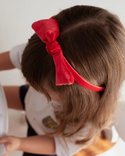 VINCHA RIGIDA DE TERCIOPELO ROJA - comprar online