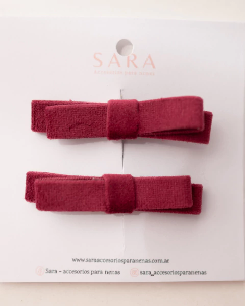 PAR DE MOÑOS MINI MAITE BORDO - comprar online