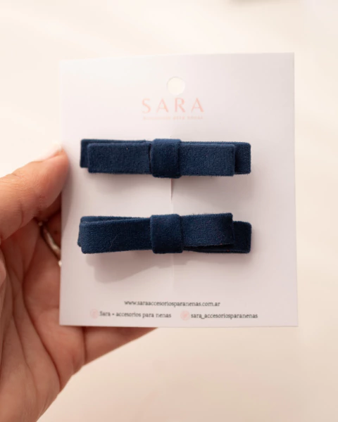 PAR DE MOÑOS MINI MAITE AZUL - comprar online