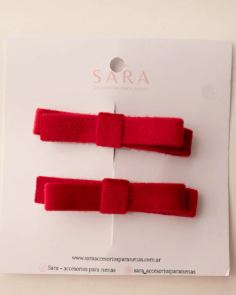 PAR DE MOÑOS MINI MAITE ROJO - comprar online