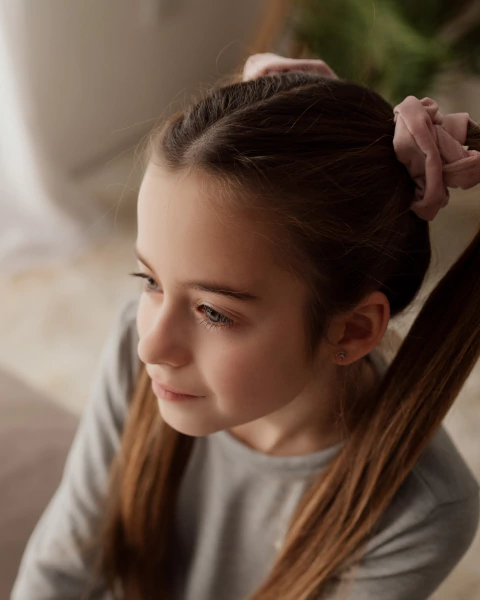 PAR DE SCRUNHIES DE PLUSH ROSA CLARO - comprar online