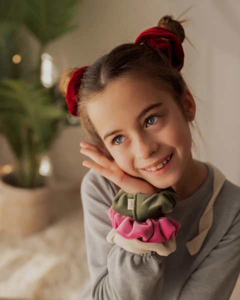 PAR DE SCRUNCHIES DE PLUSH BORDO - comprar online