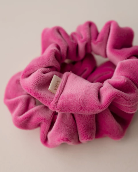 PAR DE SCRUNCHIES DE PLUSH FUCSIA - comprar online
