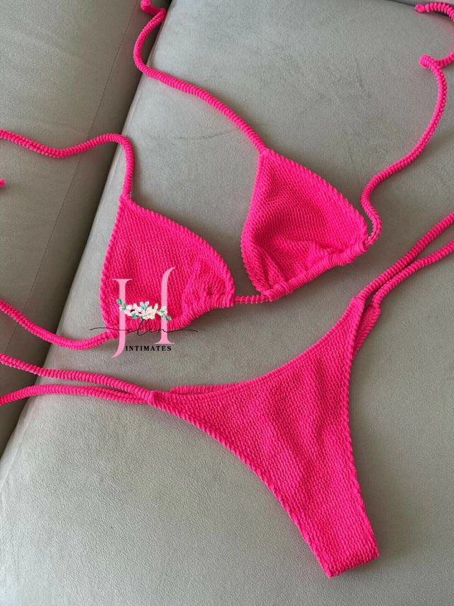 Bikini Malibu texturada fucsia