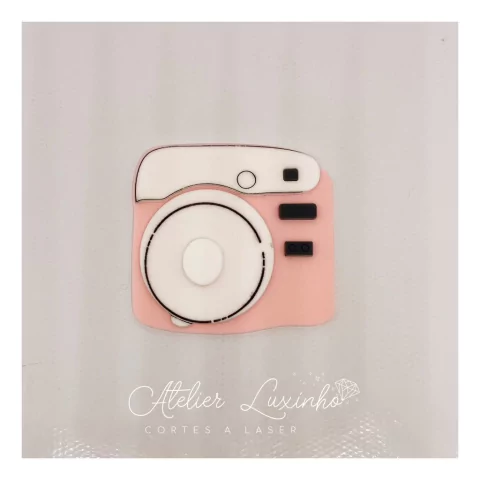 Aplique em Acrílico Câmera Fotográfica Vsco Girl (3 peças)