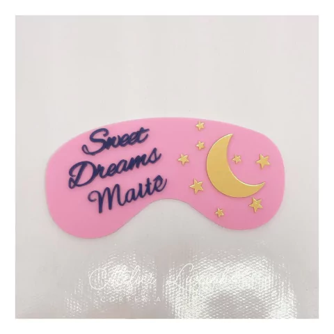 Aplique em Acrílico Sweet Dreams com Nome Simples (3 Peças)