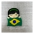 Aplique em acrílico Menina com bandeira com recheio ( 3 peças )