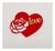 Aplique em acrílico Coração com LOVE (5 peças)