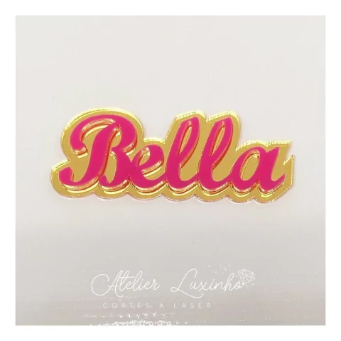 Aplique em Acrílico Nome Simples em Camada (3 peças)