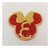 Aplique em acrílico Cabeca minnie com inicial e eva em glitter ( 3 peças )