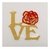 Aplique em acrílico Love com flor (5 peças)