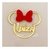 Aplique em acrílico Contorno rosto Minnie com laço em camada com nome simples ( 5 peças )