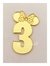 Aplique em acrílico Número Com Orelha Minnie ( 5 peças )