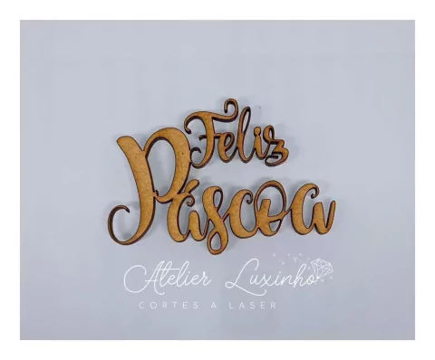 Aplique em acrílico Feliz Páscoa Mdf ( 5 unidades )