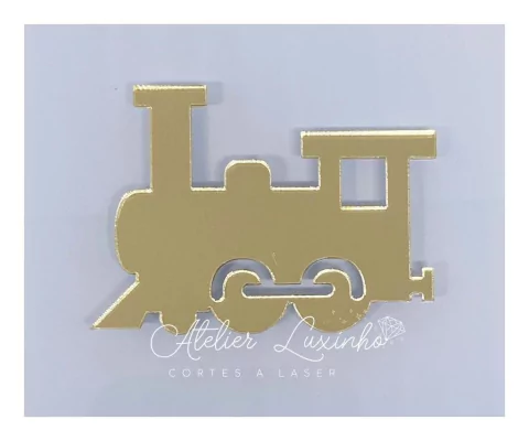 Aplique em Acrílico Trenzinho (5 Peças)