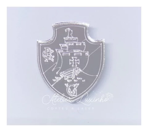 Aplique em Acrílico Escudo Vasco da Gama (5 Peças)