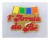 Aplique em Acrílico Plaquinha Arraiá com Nome Simples e Bandeirinhas (3 peças)