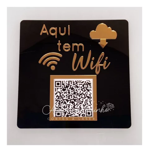 Placa QR CODE Wifi em Acrílico (unidade)