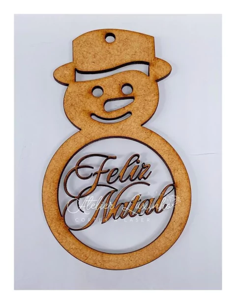 Enfeite de Árvore de Natal em MDF (5 peças)