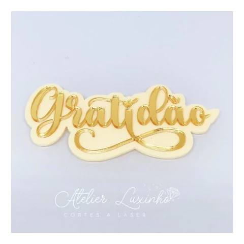 Aplique em Acrílico Nome Simples em Camada (3 peças)