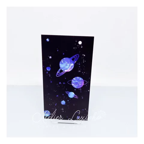 Aplique em acrílico Plano de fundo Planetas - Impressão UV ( 3 peças )