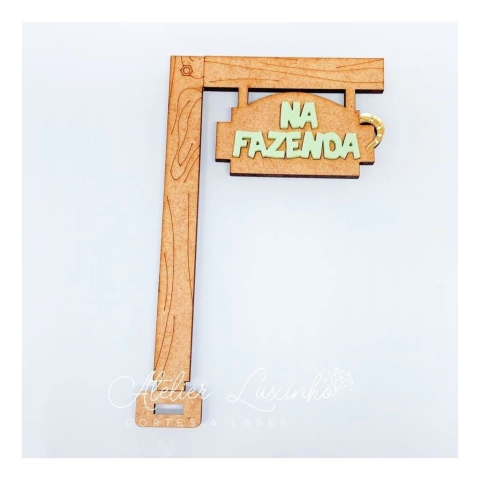 Fundo Cenário Placa Saloon com Nome Simples (2 unidades)