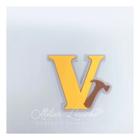 Aplique em acrílico Inicial em Camada com Ferramenta (3 Peças)