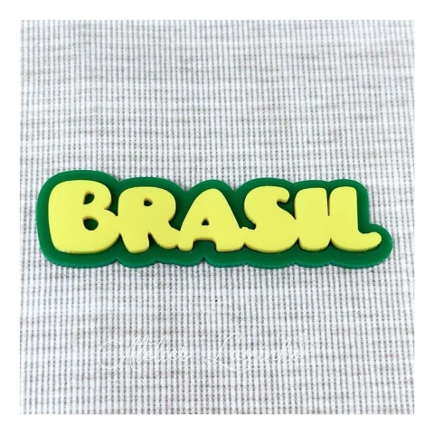 Aplique em Acrílico Faixa Bandeira Do Brasil Colorida ( 3 peças )