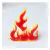 Aplique em Acrílico Fogo com base ( 3 peças )