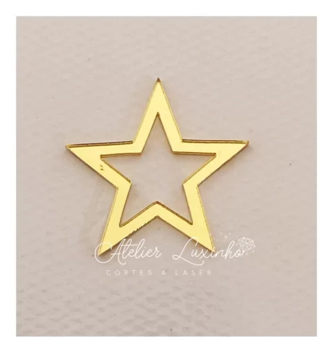 Aplique em acrílico Estrelinha vazada ( 5 peças )