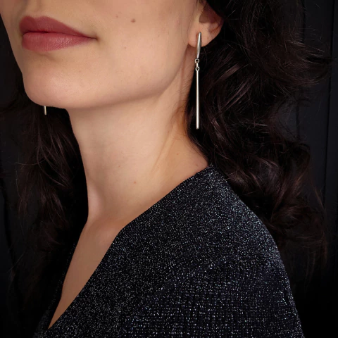 Brinco Longo Prateado