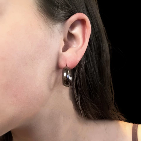 Brinco Argolinha Grossa Grafite - comprar online