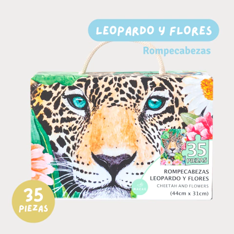 Rompecabezas Leopardos y flores