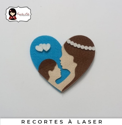 Coração Mãe e Filho Modelo 1 ( 1 unidade)