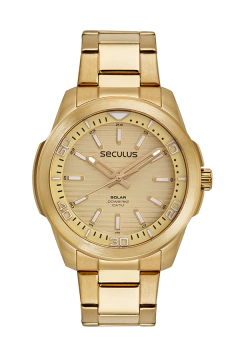 Relógio Seculus Solar Masculino Dourado 77139GPSVDA4
