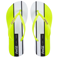 Chinelo Fem Coca Cola Daytona Branco e Amarelo CC3628