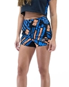 Short Cyclone Veludo Azul/Laranja ORIGINAL 110502431