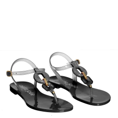 Sandália Petite Jolie Translúcida Preta PJ7019