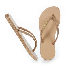 Chinelo Coca Cola Glitter Bege e Cobre CC3445 na internet