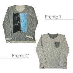 Camiseta UOT Manga Longa Cinza Dupla Face MCL-0065