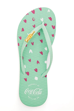 Chinelo Coca Cola Branco/Verde Claro CC4150 - comprar online