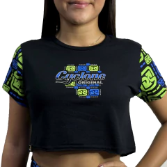 Cropped Cyclone Preto/Verde ORIGINAL 100603670
