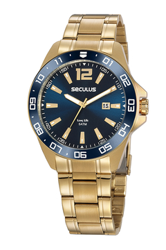 Relógio Seculus Masculino Dourado 20809GPSVDA2
