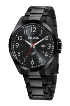 Relógio Seculus Masculino Preto 44098GPSVPA3