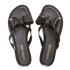 Chinelo Petite Jolie Skip Preto e Preto PJ6549