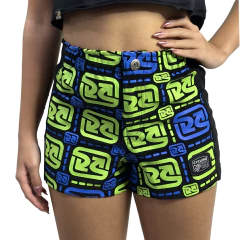 Short Cyclone Veludo Verde/Azul ORIGINAL 110502420